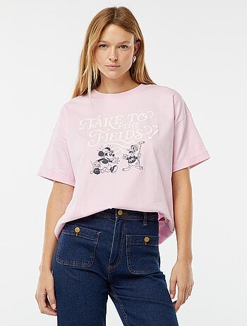 Disney-T-shirt met korte mouw, ronde hals en Mickey Mouse-print