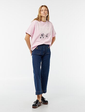 Disney-T-shirt met korte mouw, ronde hals en Mickey Mouse-print