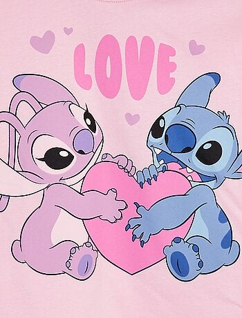 Disney-T-shirt met Stitch-print en lange mouw