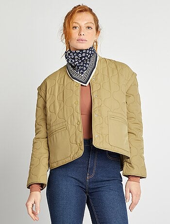 Doorgestikt donsjack met afneembare mouwen