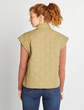 Doorgestikt donsjack met afneembare mouwen