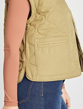 Doorgestikt donsjack met afneembare mouwen