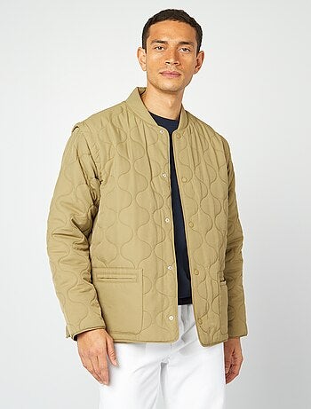 Doorgestikt donsjack met afneembare mouwen