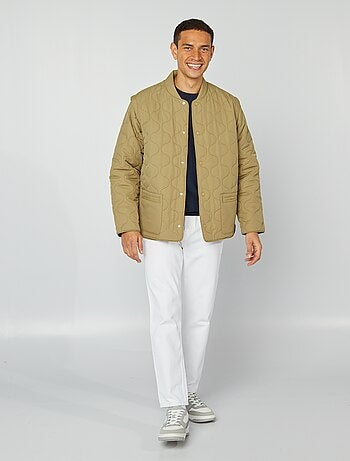 Doorgestikt donsjack met afneembare mouwen