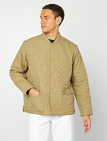 Doorgestikt donsjack met afneembare mouwen