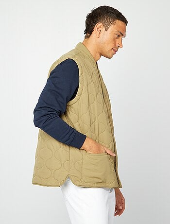 Doorgestikt donsjack met afneembare mouwen