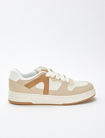 Driekleurige lage sneakers in skatemodel