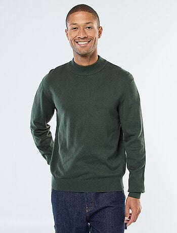 Dunne, gebreide trui met opstaande kraag