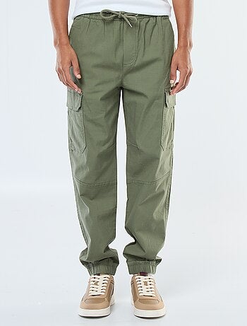 Effen broek met zakken en elastische taille