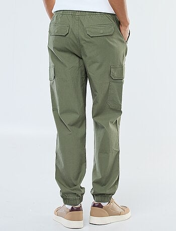 Effen broek met zakken en elastische taille