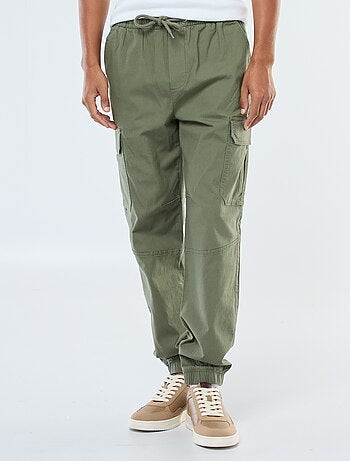 Effen broek met zakken en elastische taille