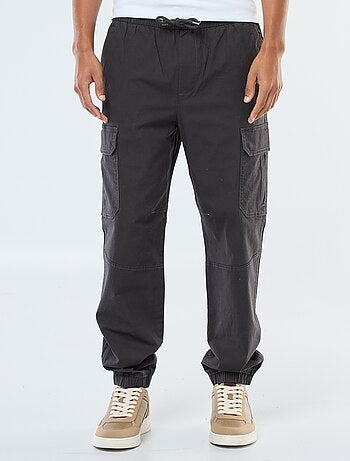 Effen broek met zakken en elastische taille