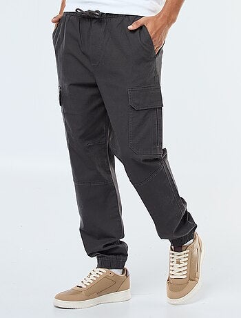 Effen broek met zakken en elastische taille