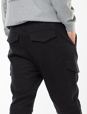 Effen broek met zakken en elastische tailleband