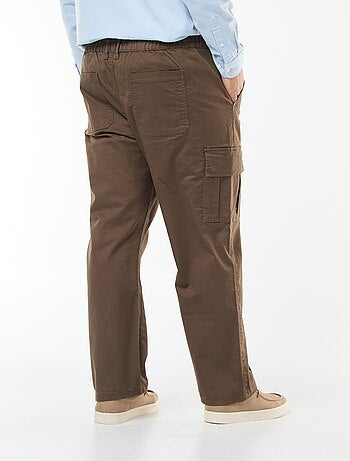 Effen broek met zakken en riemlussen