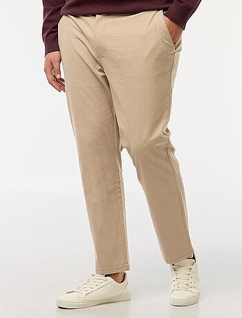 Effen chino broek van stretchkatoen