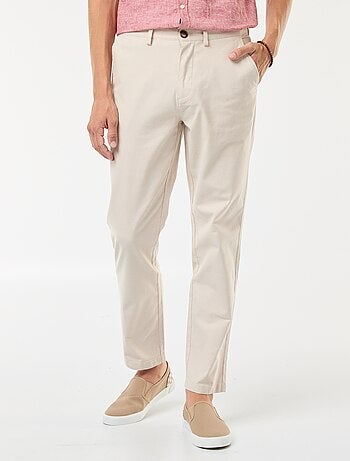 Effen chino van katoentwill met stretch