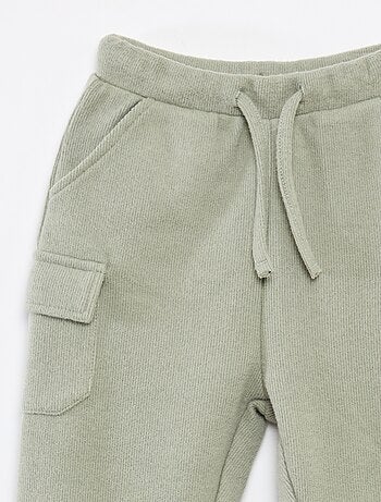 Effen katoenen joggingbroek van ribstof