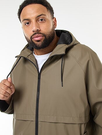 Effen lange, waterafstotende parka met capuchon