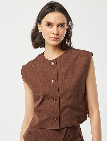 Effen, mouwloos jasje