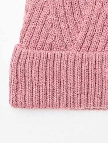 Effen muts van gevlochten tricot