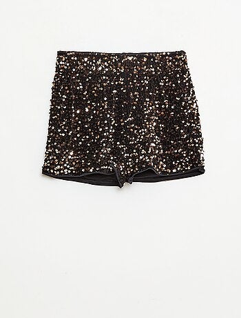 Effen short met lovertjes