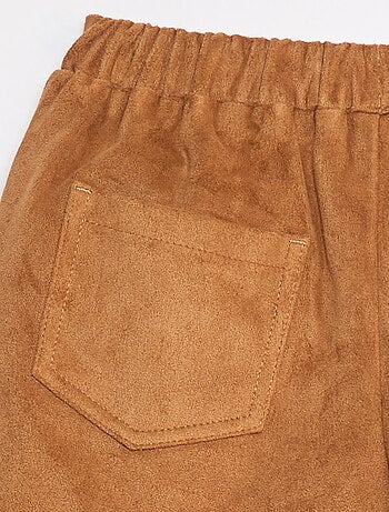 Effen skort van suèdine