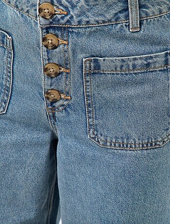 Effen spijkerbroek met wijde pijpen