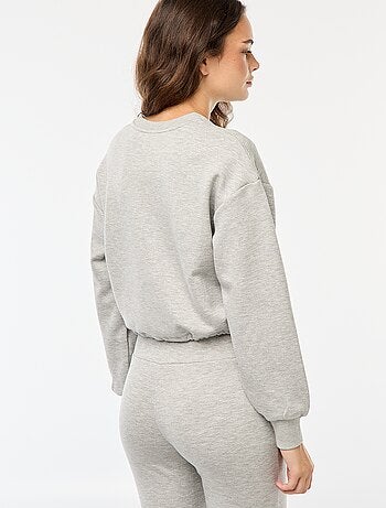 Effen sweater van warme en zachte joggingstof