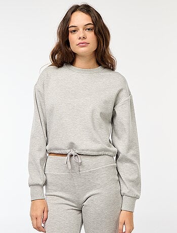 Effen sweater van warme en zachte joggingstof