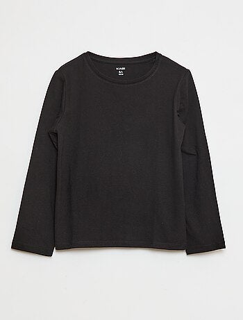 Effen T-shirt met aangerimpelde schouders