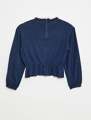 Effen T-shirt met kant