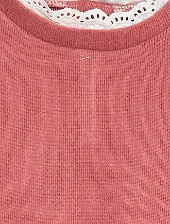 Effen T-shirt met kant