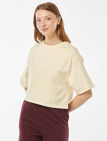 Effen T-shirt met korte mouw
