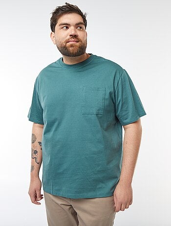 Effen T-shirt met korte mouw en borstzakje