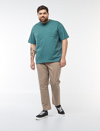 Effen T-shirt met korte mouw en borstzakje