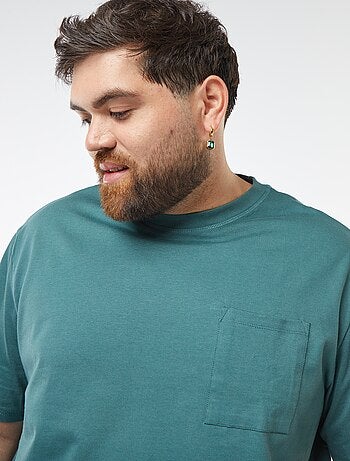 Effen T-shirt met korte mouw en borstzakje