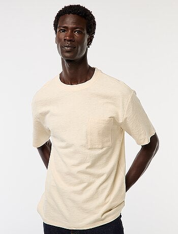 Effen T-shirt met korte mouw en borstzakje