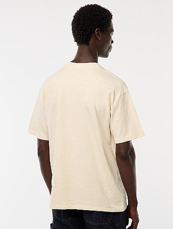 Effen T-shirt met korte mouw en borstzakje