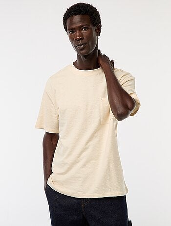 Effen T-shirt met korte mouw en borstzakje