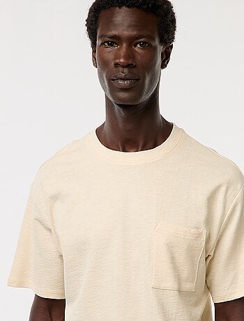 Effen T-shirt met korte mouw en borstzakje