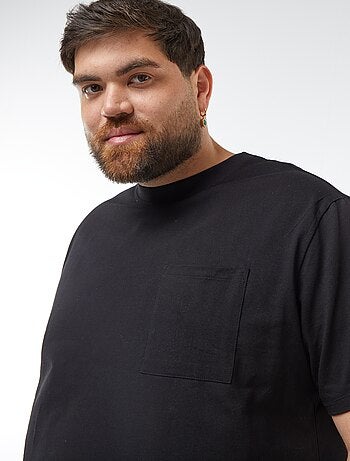Effen T-shirt met korte mouw en borstzakje