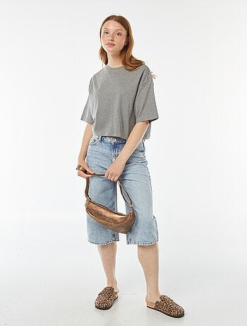 Effen T-shirt met korte mouw