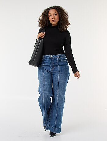 Effen T-shirt met lange mouwen en rolkraag