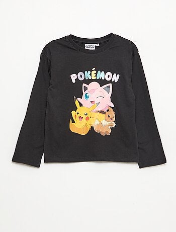 Effen T-shirt met 'Pokémon'-print