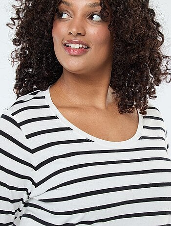 Effen T-shirt van jersey met lange mouw