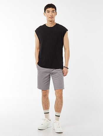 Effen T-shirt van ribstof zonder mouwen