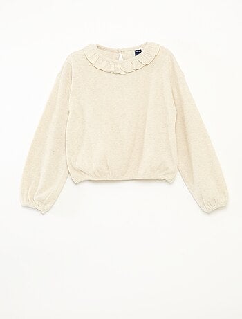 Effen T-shirt van zachte tricot -