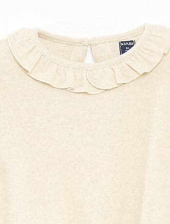 Effen T-shirt van zachte tricot -