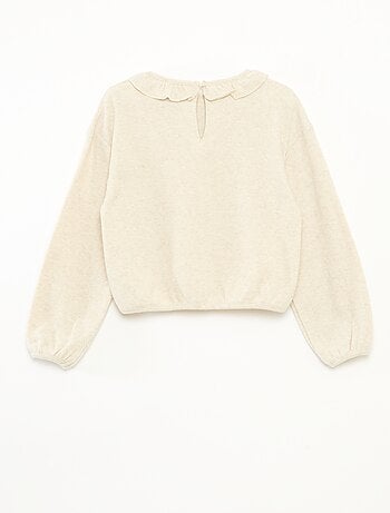 Effen T-shirt van zachte tricot -